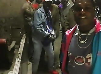 Interracial gang bang with refugees